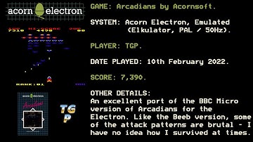 Arcadians - Acornsoft - Acorn Electron - 7,390 points.