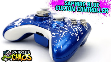 Xbox 360 - Pearl Saphire w/ White Splatter - Custom Controllers - Controller Chaos