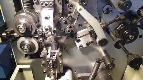 Spring  coiling machine forms  rectangular spring.