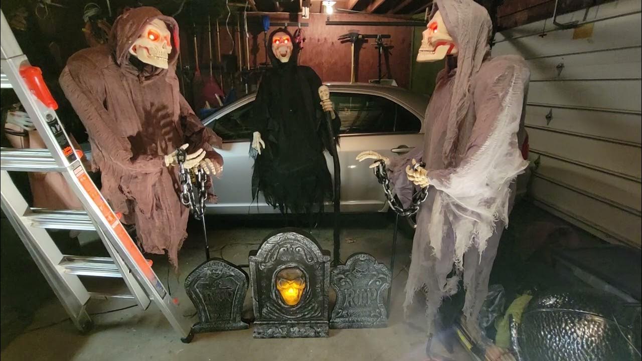 Home Depot Halloween Animated Set of 3 Animated 6ft Floating Reapers
