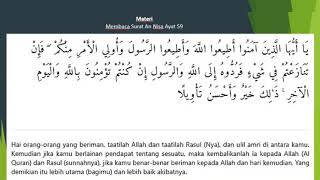 Video Pembelajaran Al-Quran Surah An-Nisa Ayat 59 serta Hukum Tajwidnya