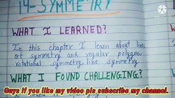 Class 7 Chapter 14 Symmetry Learner diary |Class 7 | Maths | #LearningGuruji#