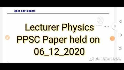 Lecturer physics paper held on 6-12-2020