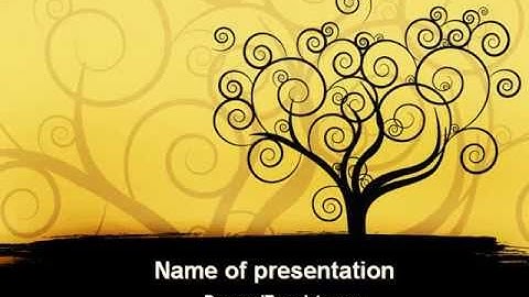 Silhouette Of Tree On The Yellow Background PowerPoint Template by PoweredTemplate.com