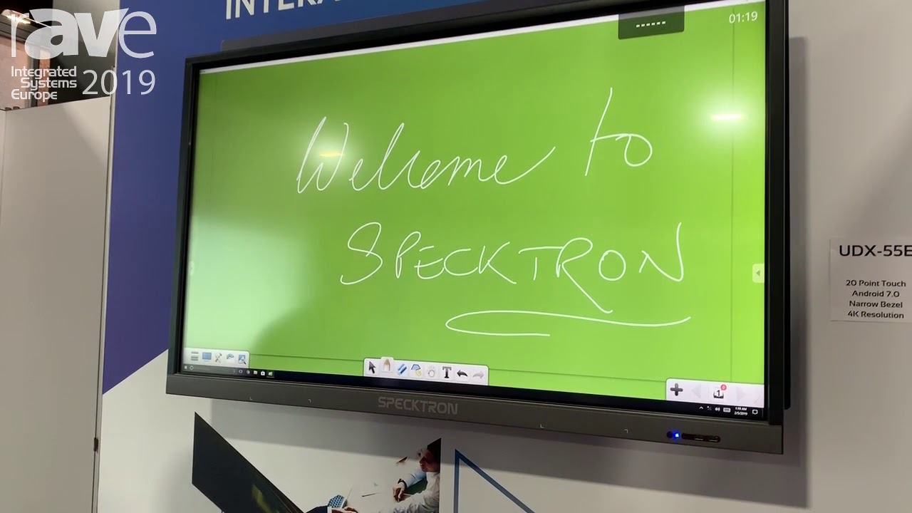 Ise 2019 Specktron Discusses Udx 55e Interactive Flat Panel Display Youtube