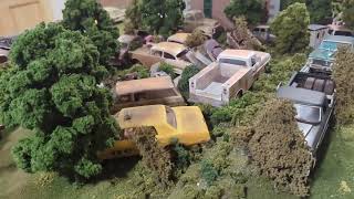 Old Highway 92 Salvage Yard Diorama now with horticultural elements