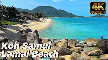 4K Relaxing Lamai Beach Walk | Hidden Spots Koh Samui | Thailand 2025 🏖