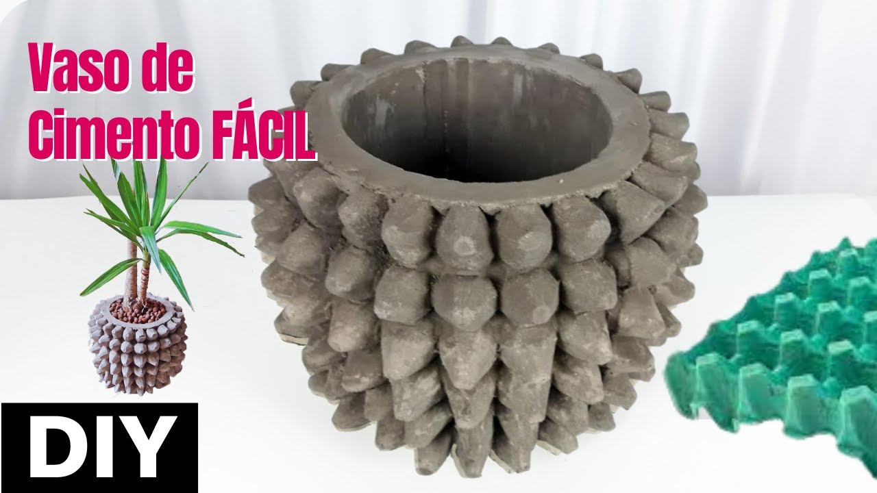 Vaso de Cimento com Caixa de Ovos: DIY Fácil + Resultado Lindo pro Jardim