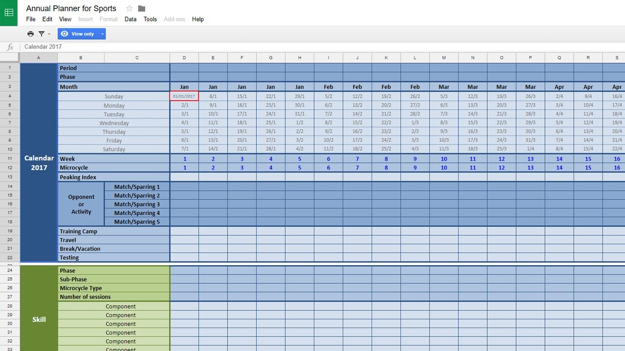 Annual Planner For Google Sheets YouTube