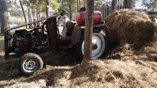 Самодельный трактор,рабочий момент.