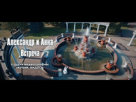 Красивая встреча молодоженов в парке. Аэросъемка. Новокузнецк (Wedding, Air Survey)