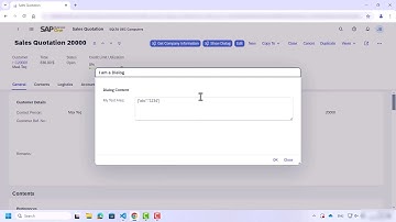 Creating a UI API Dialog Control in SAP Business One Web Client