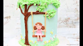 Learn how to make an adorable cake featuring a little girl on swing in
this decorating video tutorial by mycakeschool.com! would such ado...
