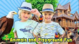 Sky And Finn  Animals And Playground Fun