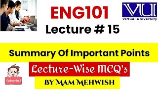 Eng101 Lecture 15 Evaluating Texts: Interpreting Visual Data | Lecture-wise MCQs | By Mam Mehwish Vu
