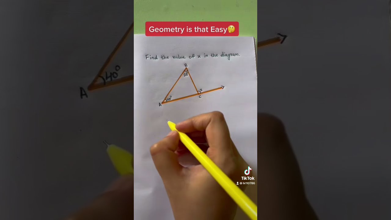 Geometry | Find the angle #math #tutor #mathtrick #learning #geometry #angles #x