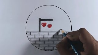 Circle Drawing - easy Circle drawing - easy Circle scenery - easy drawing - pencil drawing