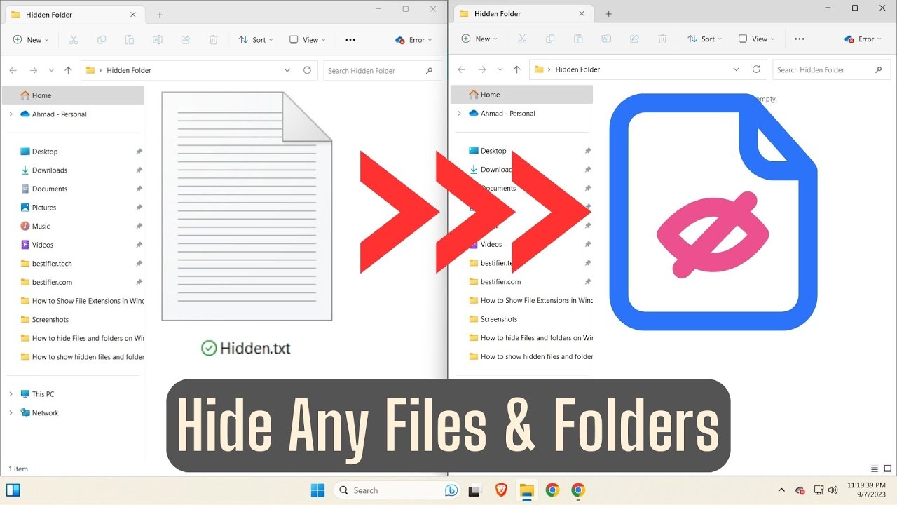 How to Hide any Files and Folders on Windows 11 - YouTube
