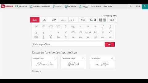Solving problems using Symbolab