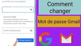 Comment changer le mot de passe Gmail ||  Changement   Mot de passe du compte Google|| 2023