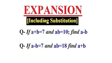 if a+b=7 and ab=10 find a-b..