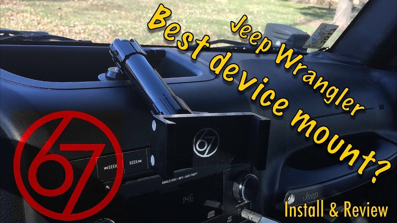 67 Designs phone mount install & rattle test. Wrangler JK - YouTube