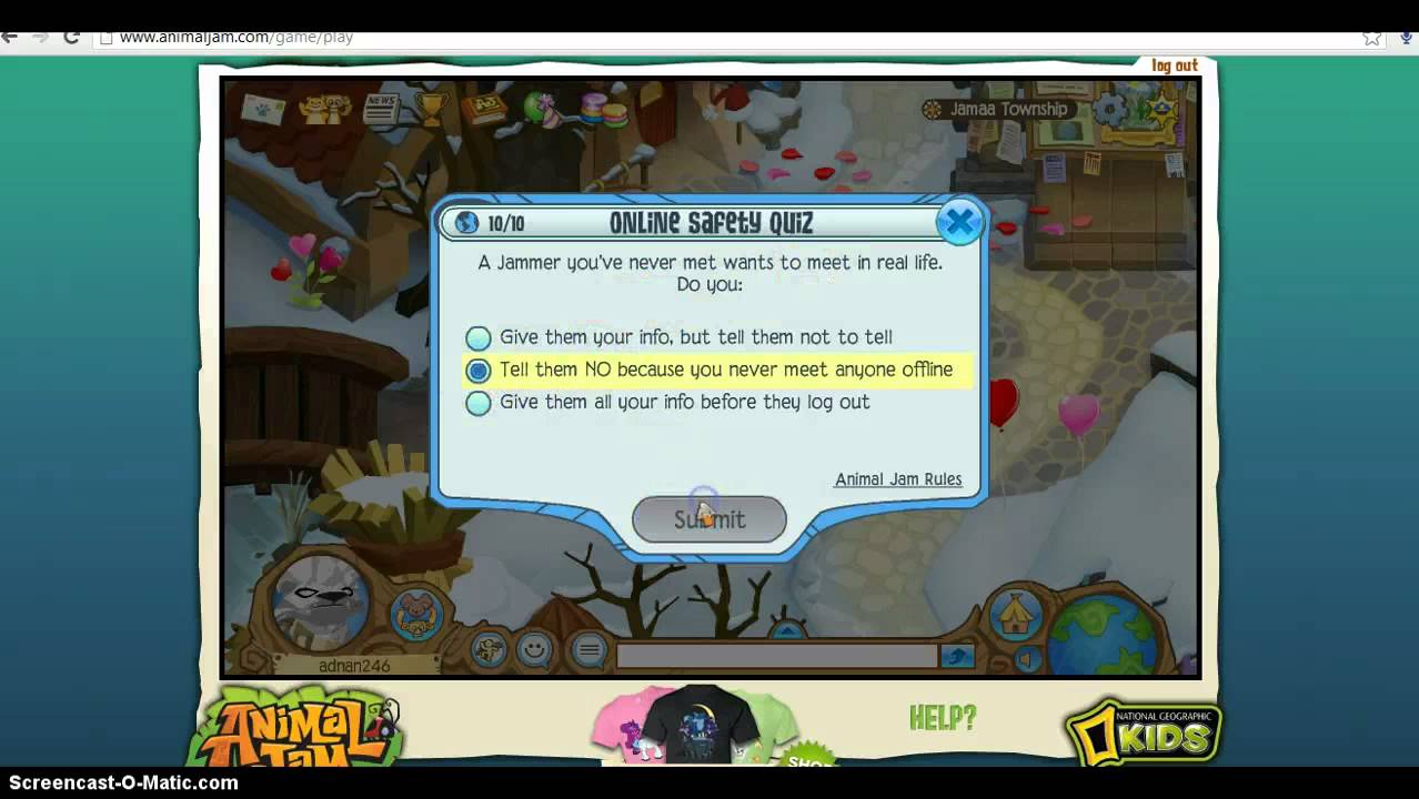 Animal Jam Questions And Answers