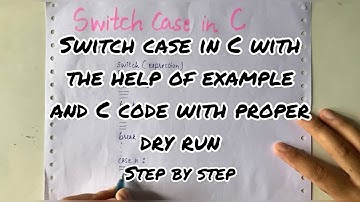 Switch case in C | Code and syntax | with Dry run | Step by step | YourStudyGuide