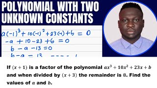 FINDING UNKNOWN COEFFICIENTS OF A POLYNOMIAL (two unknown constants) Net Worth