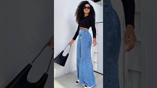 Ways to STYLE WIDE LEG JEANS #shorts #viral