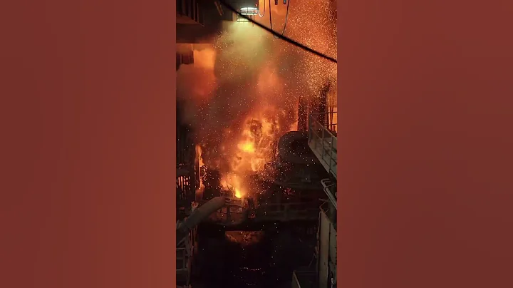 Watch as an electric arc furnace is loaded with scrap #factory #steel #parati #amazing #viral