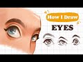 How I DRAW EYES step by step | Mistakes &amp; tips | Procreate | 👽