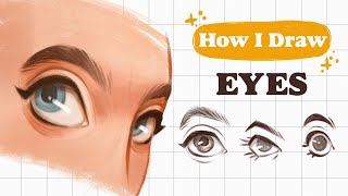 How I DRAW EYES step by step | Mistakes & tips | Procreate |