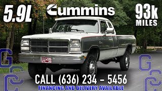 12v 5.9 Cummins For Sale: 1992 Dodge Ram W-250 LE First Gen 4x4 Diesel With Only 93k Miles