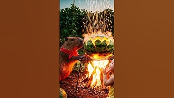 “Không Thể Đỡ Nổi: Em Bé Và Capybara Nướng NGUYÊN QUẢ DƯA HẤU”