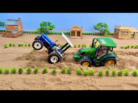 John Deere 5405 Tractor Stucked in Mud Pulling By New Holland 3630 4x4 & JCB Backhoe Loader | 