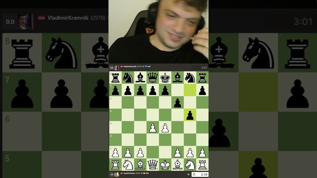 Justice For Hans on X: 🚨After getting outplayed by Hans Niemann, Vladimir  Kramnik takes the infantile decision to offend Hans with a Fool's Mate.  Just like Magnus, only after losing does he