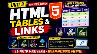 Unit 3 | 9th Class | FBISE 2026 | HTML Tables, Links & CSS Styling | Live Coding in Visual Studio