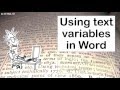 Using text variables in Microsoft Word