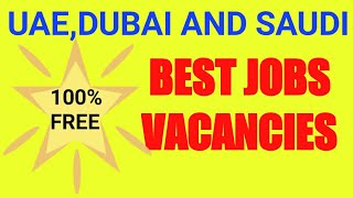 DUBAI AND SAUDI ARAB JOBS FRESH VACANCIES