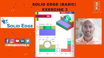 Solid Edge Basic Exercise 3 | Mechanical Engineering | CAD | For Beginners | BK Engineering