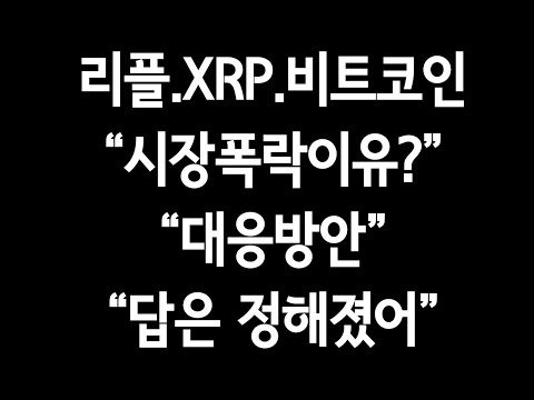 리플.XRP.비트코인&quot;시장폭락이유?&quot;.대응방안.&quot;답은 정해졌어&quot;.