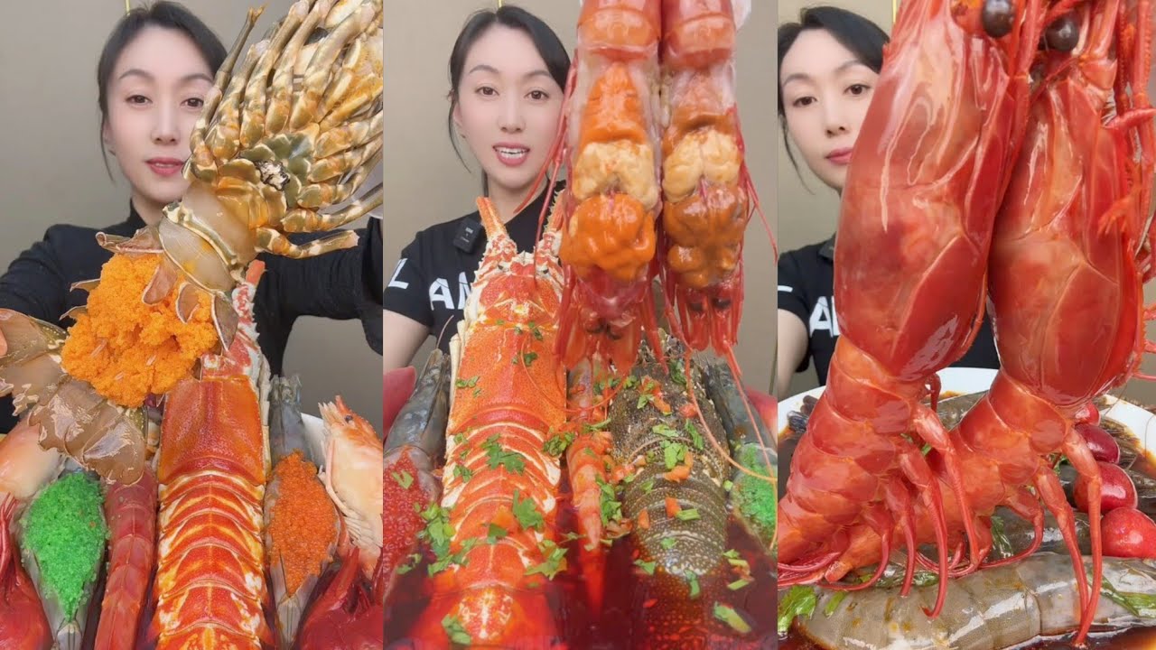 EAT SEAFOOD LOBSTER SHRIMP RED DEVIL SHRIMP SNAIL YUMMY....#mukbang #yummyfood #delicious 