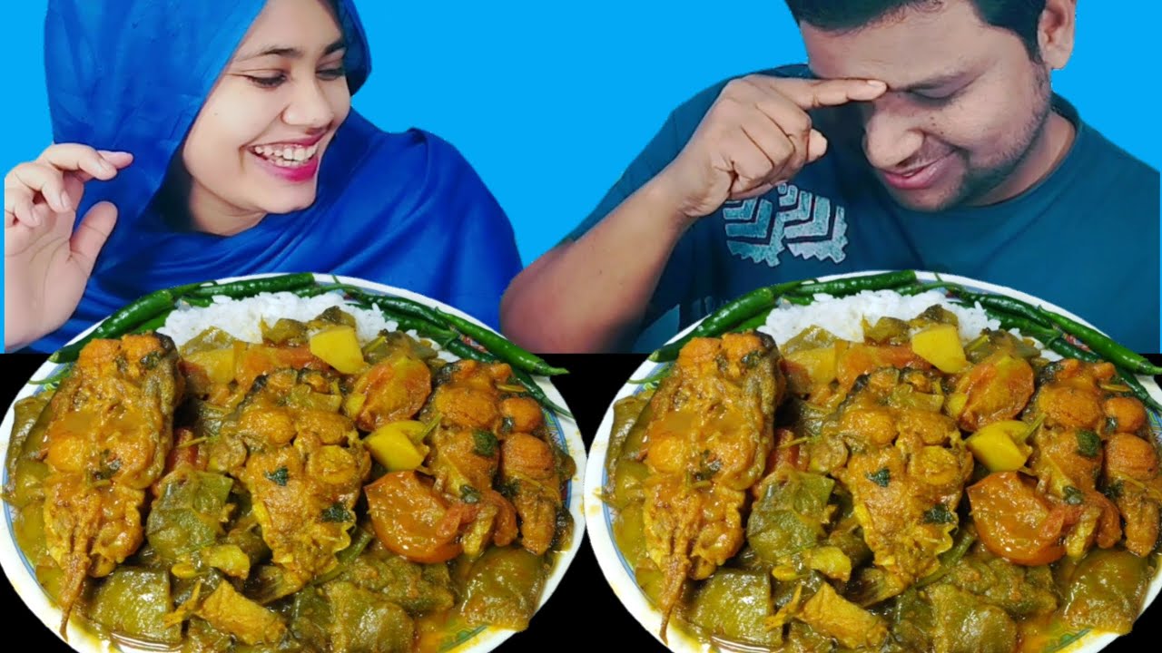 Spicy Vegetables Fish Curry And Rice Eatine Challenge Vegetables Eating Competition R+B Vlog