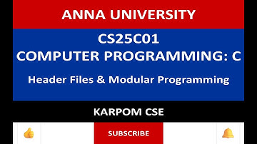 Anna University Reg -2025 | CS25C01 | Header Files & Modular Programming