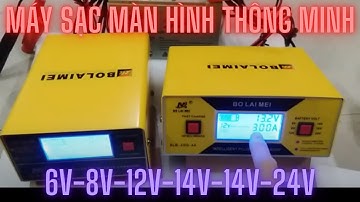 Máy Sạc Bình Ắc Quy Tự Động 6V-12V-24V(3AH-200AH)Sạc bình ắc quy,Máy nạp ắcquy Chính hãng Khử Sunfat
