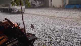 Massive hail storm 16.11.2013 Toormina near Coffs Harbour. Wild weather.