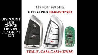 jingyuqin Smart 3-4 Button 315 -433 -868MHZ ID49 pcf7945 Remote Key Keyless Entry fob for BMW F FEM