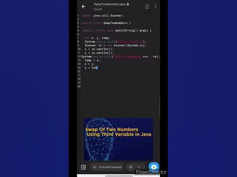 Swap of two numbers using Third Variable in Java Program 💯 #shorts # ...