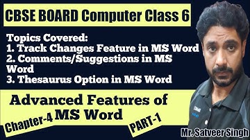CBSE Class 6 Computer | Chapter 4 | Advanced Features of MS Word | MS Word Tutorials | Part1 | NCERT